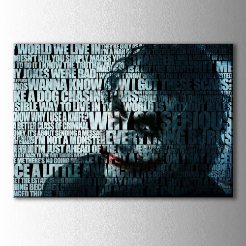 Joker Tipografik Kanvas Tablo 
