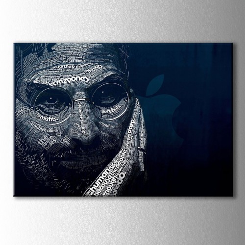 Steven Paul Jobs Tipografik Kanvas Tablo 