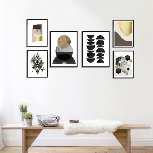 Altın ve Siyah Poster Set