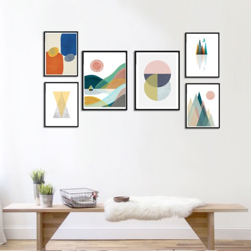 İskandinav Geo Soft Tonlar Poster Set