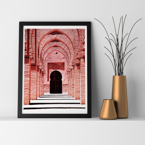 Pembe Kapı Çerçeveli Poster