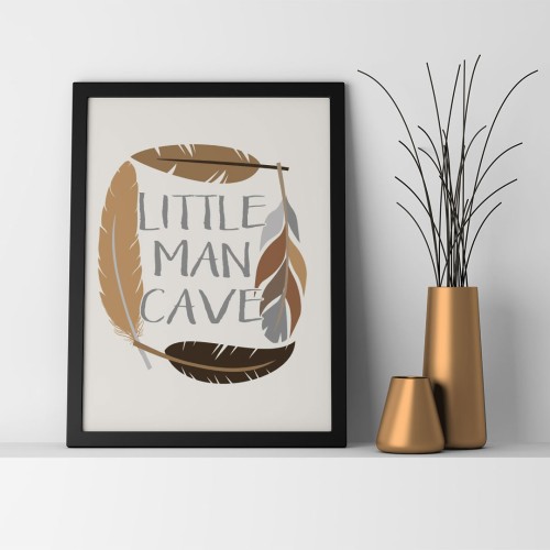 Little Man Cave Çerçeveli Poster