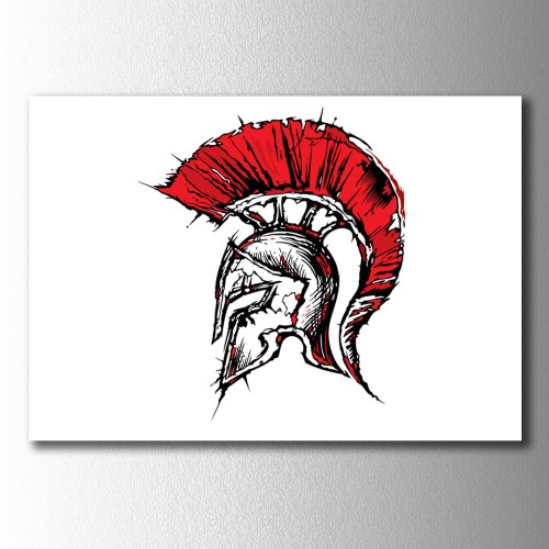 Spartan Miğfer Kanvas Tablo