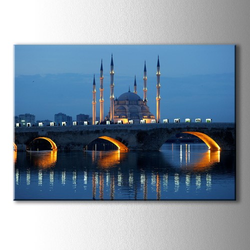 Köprü ve Cami Manzarası Kanvas Tablo 