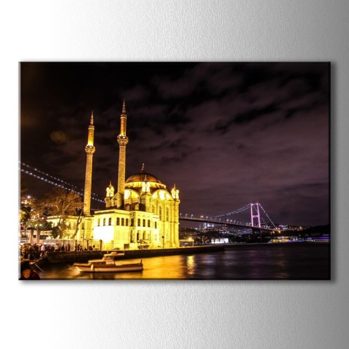 Ortaköy Camii ve Boğaz Kanvas Tablo