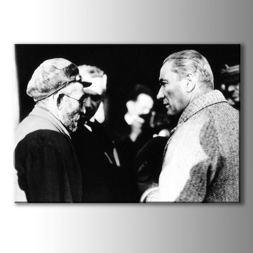 Atatürk Siyah Beyaz Portre Kanvas Tablo