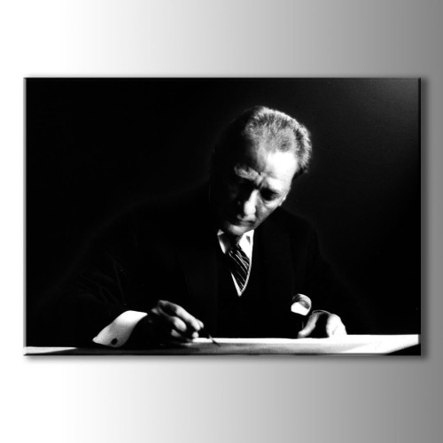 Atatürk Portreleri Siyah Beyaz Kanvas Tablo	