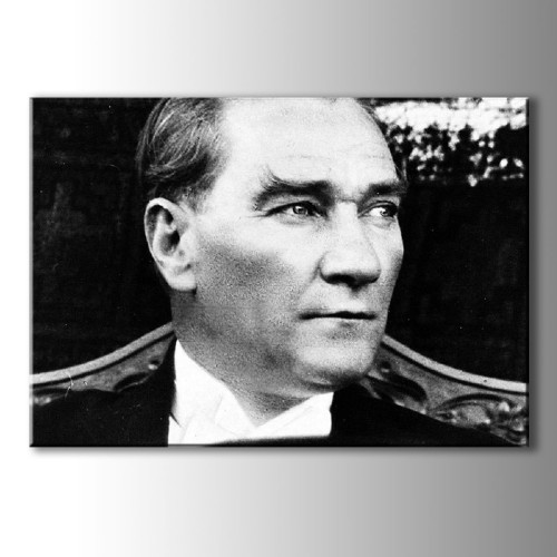 Atatürk Portreleri Siyah Beyaz Kanvas Tablo