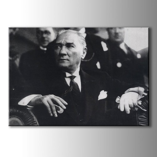 Atatürk Portreleri Siyah Beyaz Kanvas Tablo