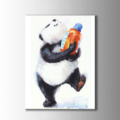 Panda ve Bal Kanvas Tablo