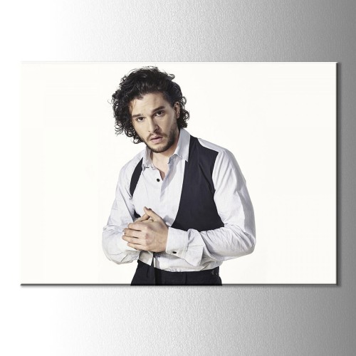 Beyaz Arka Plan Jon Snow Kanvas Tablo