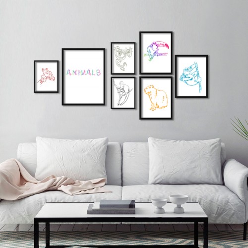 Animals Çerçeveli Poster Set