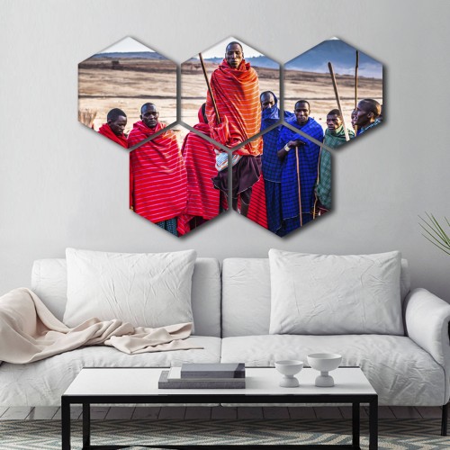 Afrika Yerlileri Kanvas Kanvas Tablo Set