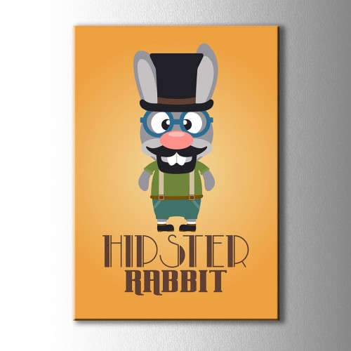 Hipster Rabbıt Kanvas Tablo