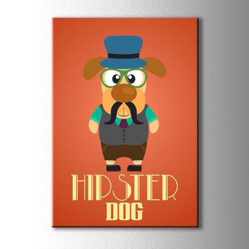 Hipster Dog Kanvas Tablo	