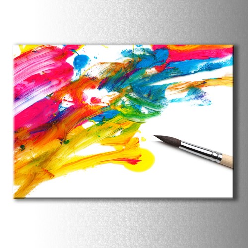 Fırça ve Renkler Kanvas Tablo
